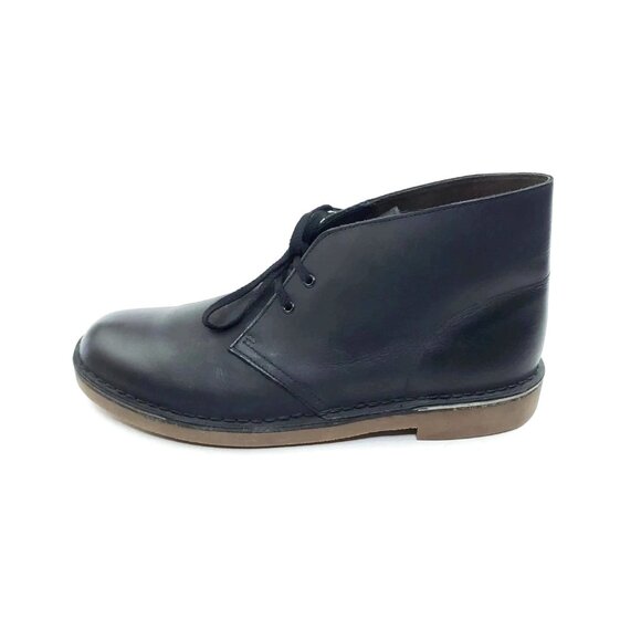 Clarks Bushacre 2 Chukka Boots Black Leather Lace Up Ankle Mens Size 10 - Picture 1 of 10